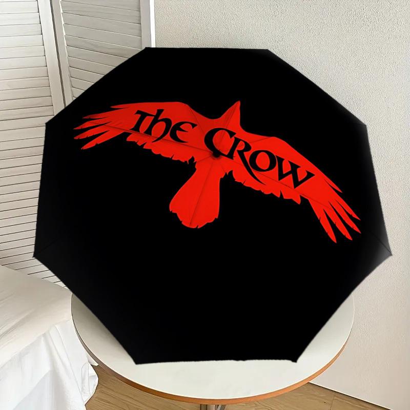 1pc The Crow Automatic Umbrella | Portable Foldable 8-Rib Manual Open, Cute Halloween & Christmas Gift for Outdoor, Casual Accessory, Durable Canopy y