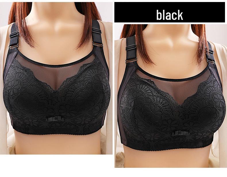 Кружевной бюстгальтер-бандо большого размера 2024 с боковой поддержкой – Минимизирует большую грудь для мам