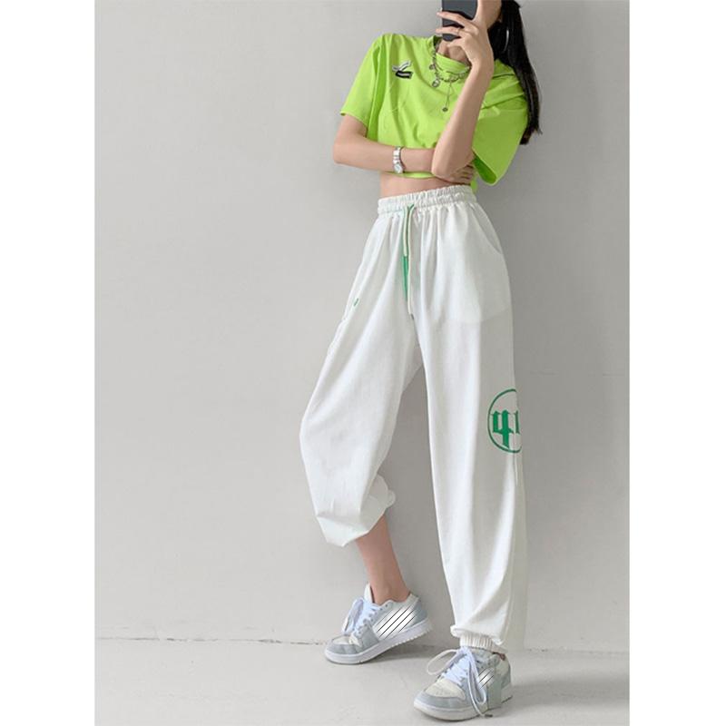 Брюки для джазовых танцев в стиле хип-хоп, женские свободные повседневные спортивные брюки, свободные широкие брюки для квадратных танцев