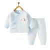 Baby Cotton Thermal Pajama Set A-Grade Safe Long Sleeve With Tie Neck Newborns 0-12 Months