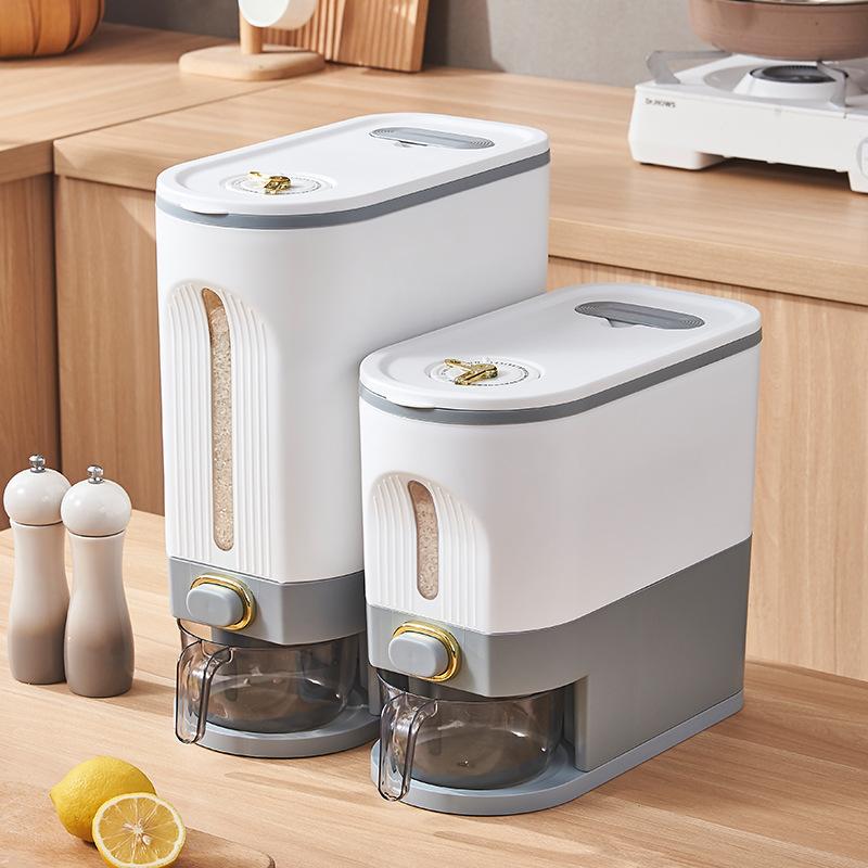 Ведро для риса на кухне 10/15 кг, дозатор риса, защищенный от насекомых и влаги контейнер для хранения бобовых зерен с мерным цилиндром