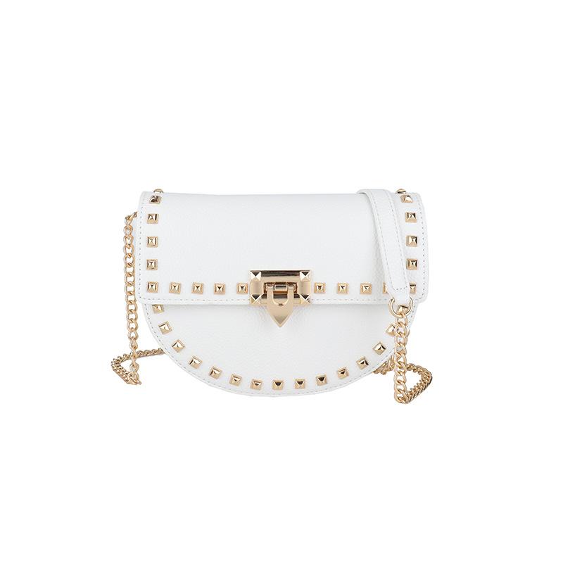 This Year's Popular Small Bag 2025 New Korean Version Fashion Rivet Shoulder Bag Women's Versatile Chain Saddle Bag Tide