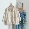 New Arrivals Open Run Women Loose Fit Adjustable Collar Pocket Shirt