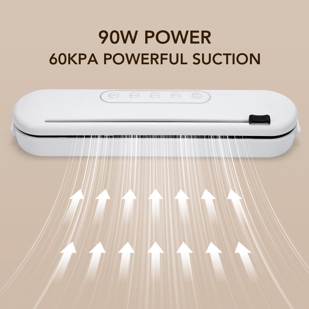 Портативный вакуумный упаковщик пакетов для продуктов, стерильный автоматический упаковочный аппарат с ножом для нарезки, домашняя вакуумная запайка сухих и влажных продуктов