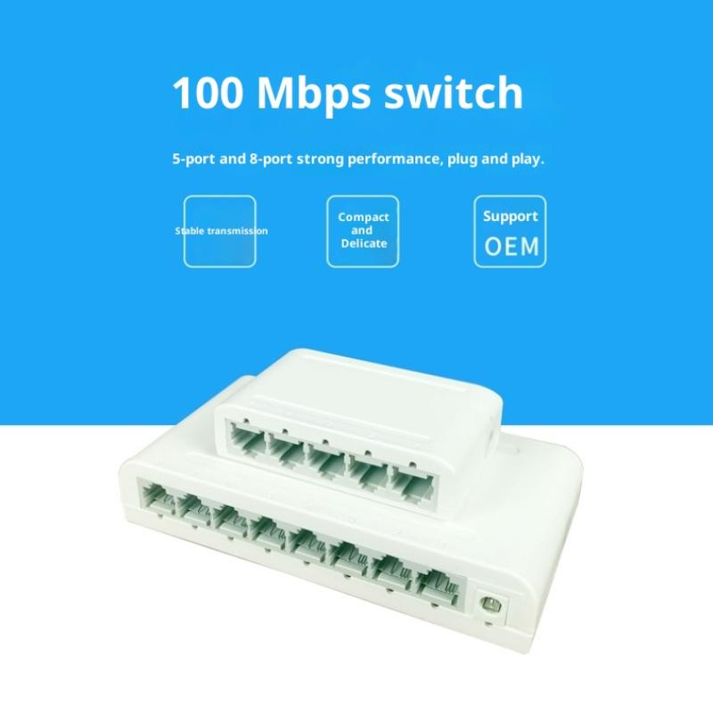 5 портов/8 портов 100 Мбит/с Ethernet Быстрый коммутатор Rj45 Многопортовый коммутатор данных Сетевой смарт-хаб Интернет Инжектор Адаптер