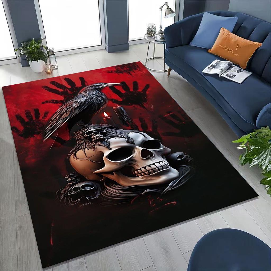 Viking Oding Raven Crow Huginn Muninn Norse Mythology Rug for Bedroom Living Room Sofa Home Doormat Decor,Kid Non-slip Floor Mat