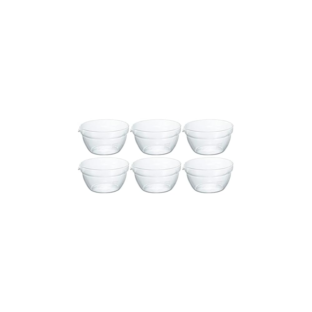 HARIO (Japanese-made) Heat-resistant glass bowl, 400ml, KB-40-BK, set of 6, clear.