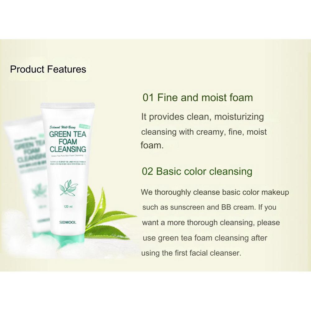SIDMOOL Очищающая пенка для кожи Pure Skin с зеленым чаем 120 мл