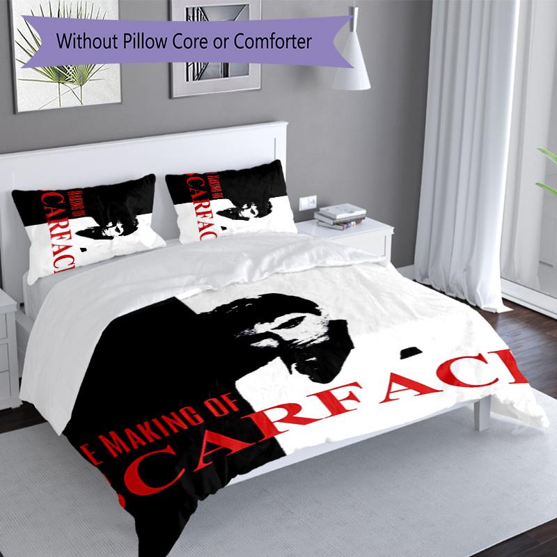 3pcs tony montana Scarface pattern bedding set duvet cover set includes duvet cover &pillowcases, perfect all season bedroom decoration & gift