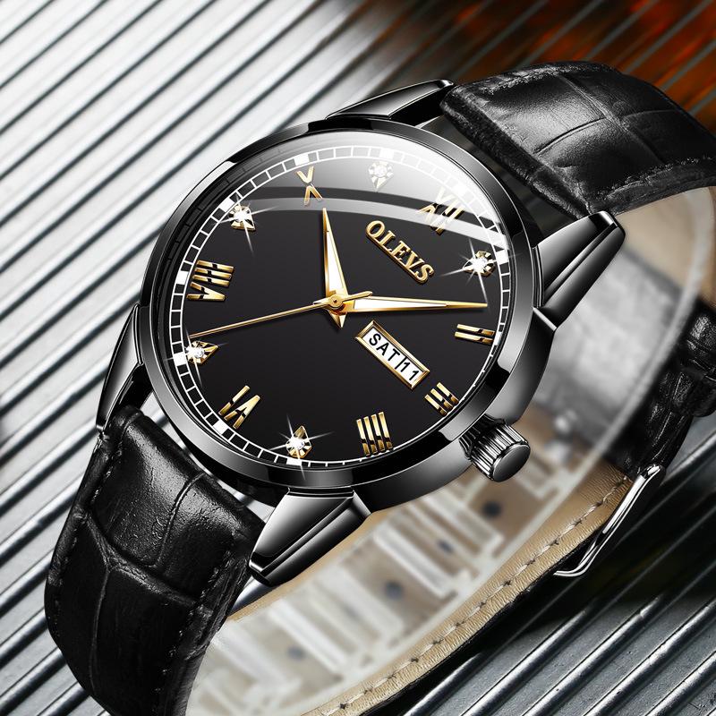 Женские водонепроницаемые кварцевые часы с двойным календарем, одобренные знаменитостями