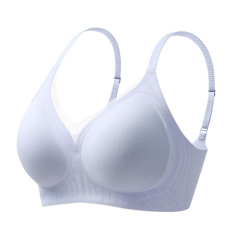 Jelly soft support seamless underwear women's summer thin collection breast anti-sagging comfortable no steel ring bra