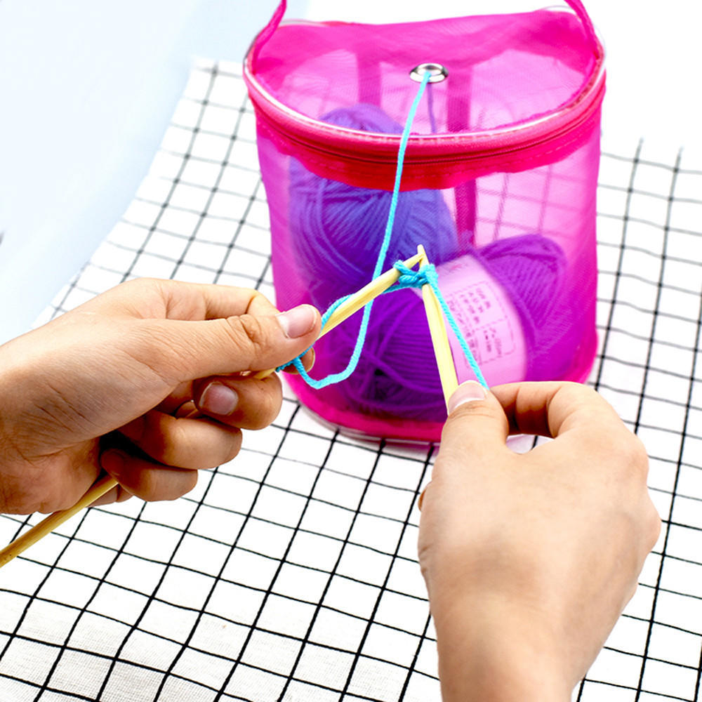 New Mesh Bag Lightweight Portable Yarn Crochet Thread Storage Organizer Tote