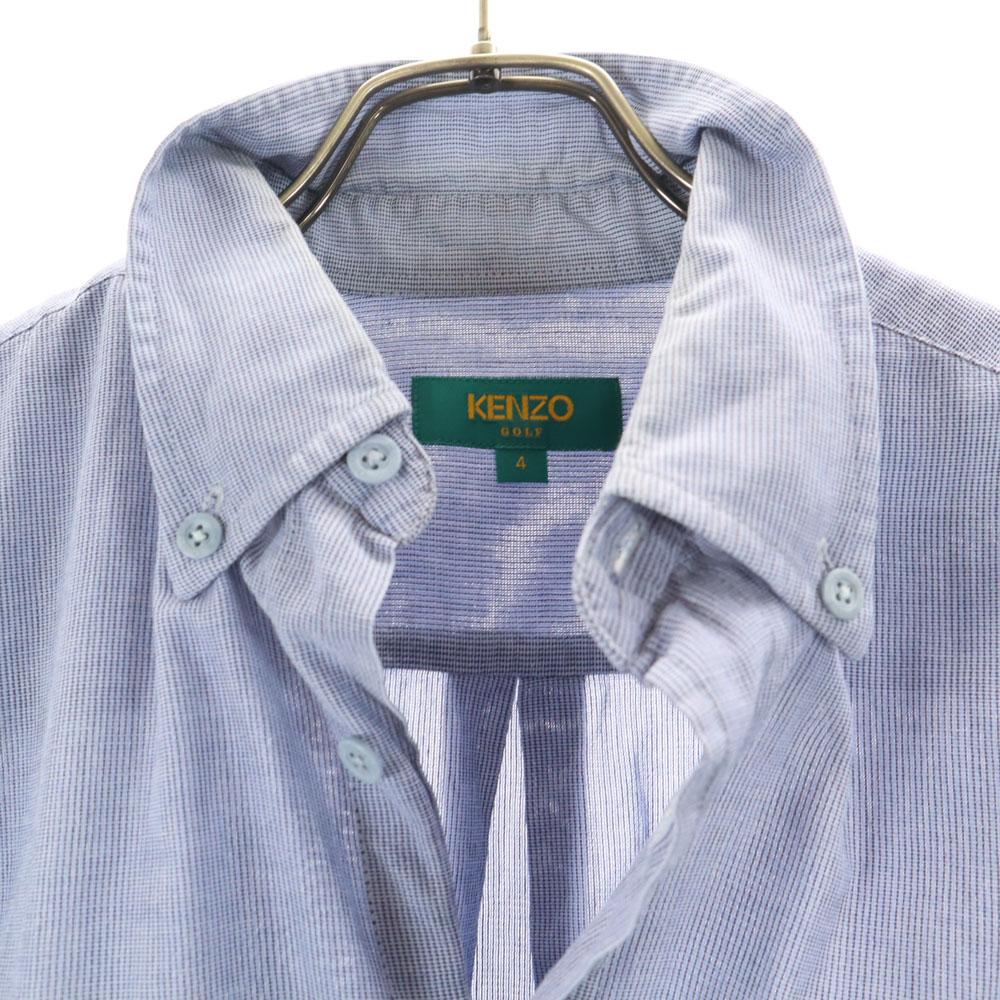 KENZO GOLF 90-е Сделано в Японии Старая Рубашка с длинным рукавом на пуговицах 4 Темно-синий Мужская Б/У