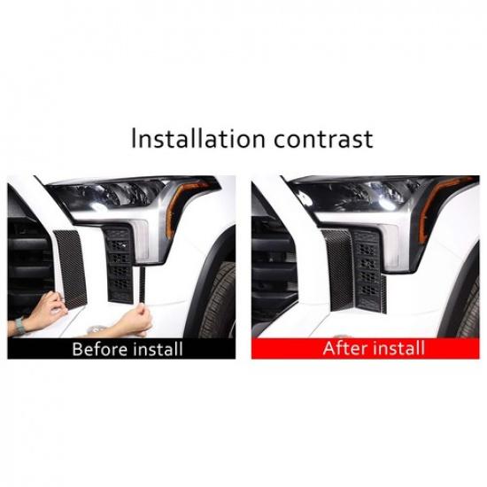 Carbon Fiber Headlight Lower Panel Trim Cover For Toyota Tundra +