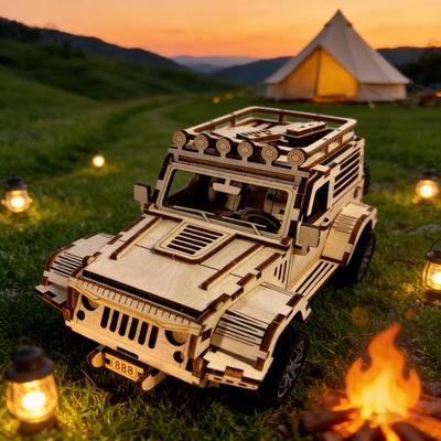 1 деревянный ВЕЛОСИПЕД-ВНЕДОРОЖНИК СВОИМИ РУКАМИ, креативный 3D-пазл, идеальный в качестве праздничного подарка или украшения для дома