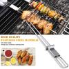 2/4/6Pcs Stainless Steel Barbecue Skewers 13-Inch Extra Long Metal Skewers for Kabobs with Push Bar Double Fork Design BBQ Skewers for Meat Vegetable