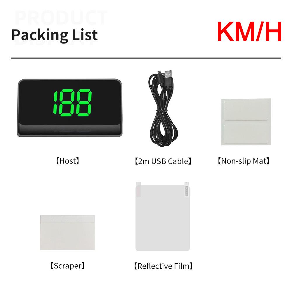 Car HUD Digital Speedometer Universal Head Up Windshield Projector GPS Big Font KM/H MPH Speed Meter Plug and Play for All Cars