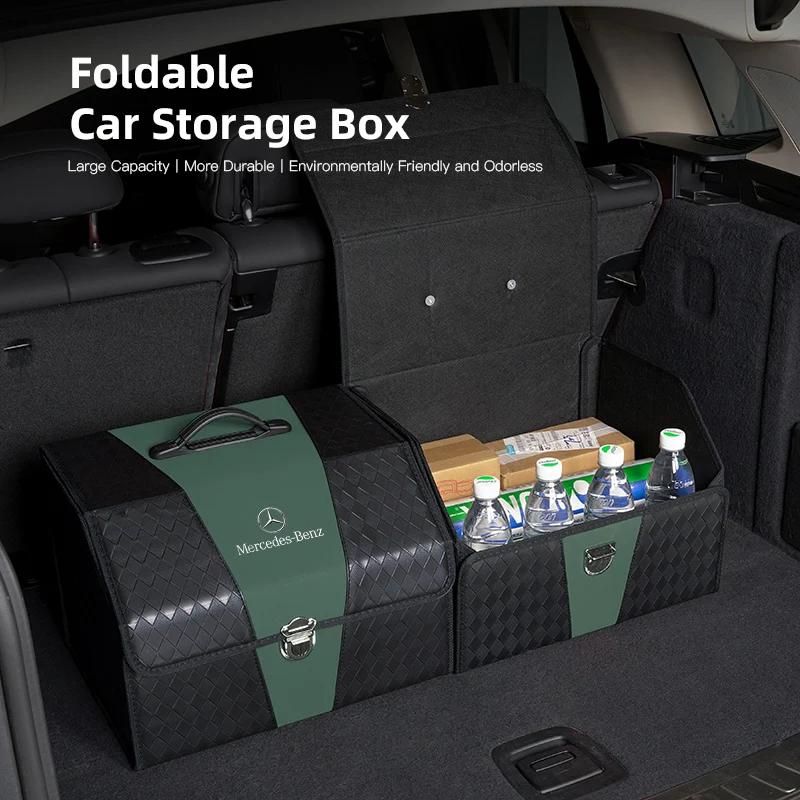 GLC GLB Car Trunk Leather Storage Box Stowing Tidying Bag For Mercedes Benz AMG GLE GLS CLS GLC CLA GLA GLK ML C197 R231 W167 W