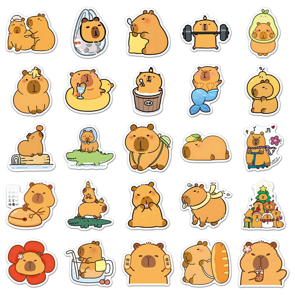 10/30/50/100 шт. Забавные Милые Животные Капибара Наклейки Kawaii Граффити Наклейка Игрушка DIY Блокнот Телефон Канцелярские Товары Автомобиль Наклейка для Детей Подарок