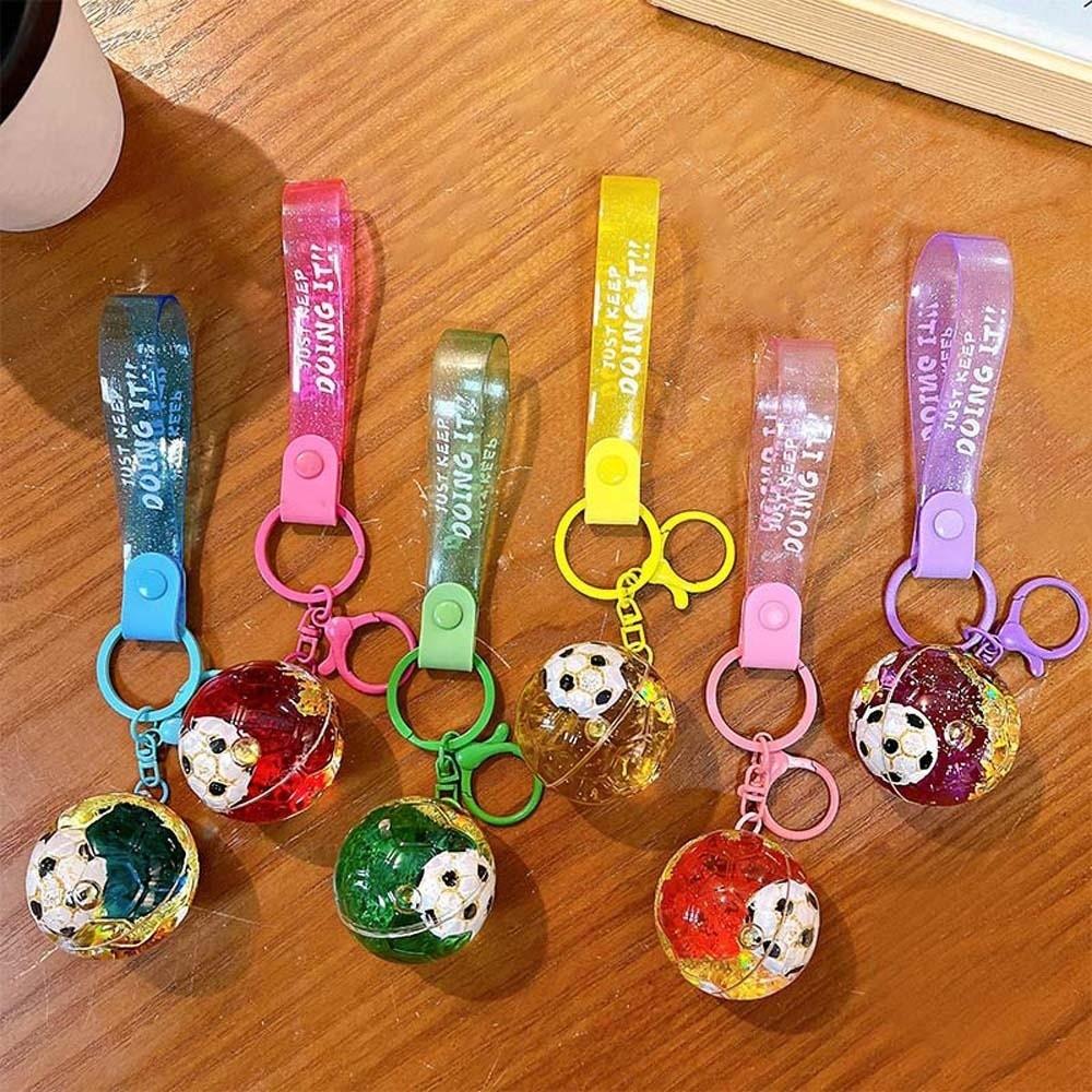 Candy Color Football Quicksand Bottle Transparent Quicksand Bottle Small Ornament for Gifts
