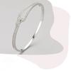 Knot Design Bangle Bracelet for Women Silver Plated Inlaid Zircon Minimalist Open Cuff Bracelet Fashion Party Jewelry Gift