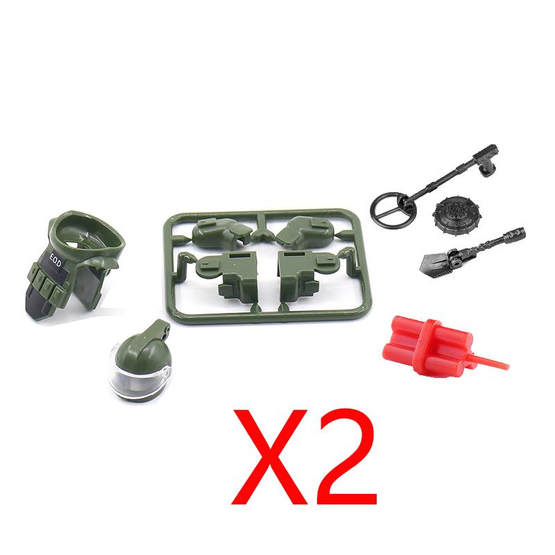 Военные Строительные Блоки Фигурки Солдатов Оружие Камуфляж Оружие RPG Снаряжение Пакет Щиты EOD M1919A4 Баррикада Мини-Кирпичики