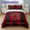Manchester United Custom Name Text Bedding Set 1 Duvet Cover+2 Pillowcases Soccer Logo Personalized Gift For Special Occasion Bedroom Decor