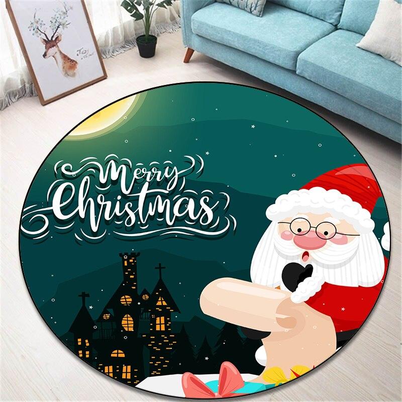 Новинка 2022 года, Рождественский круглый ковер, напольный коврик для гостиной, ковер из полиэстера, стул для киберспорта, круглый коврик, Прямая поставка, подарок ребенку