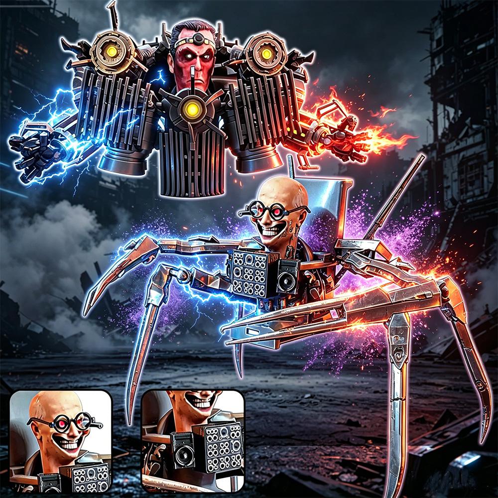 Новые 3D-печатные фигурки Скибиди Туалеты Спикермен Паук Мониторинг 2.0 Перехватчик Воин Пылесос Модели для Детского Дня Рождения