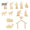 Christian Christmas Story Ornaments 13Pcs Wooden Nativity Scene Set, Mini Holy Family Figurines, Decorations for Bookshelf Tabletop Manger Christan