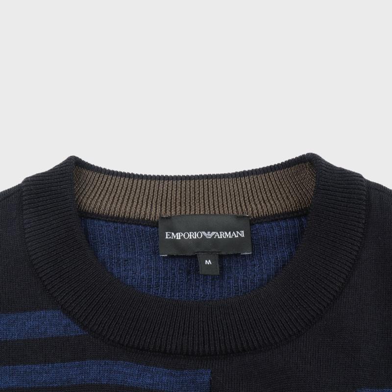 EMPORIO ARMANI Sweaters Men's Navy Blue Crew Neck Moderate Other 6R1MXK-1MNKZ-F957