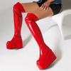 Wedge Over the Knee High Boots Women Platform 2025 Winter Red Black White Women's Long Boot Sexy Dance Nightclub Fetish Shoes