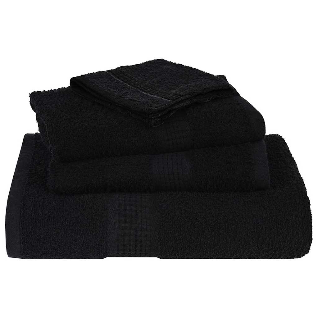 Vidaxl 6-Cz. Zestaw Ręczników, Czarny, 360 G/M2, Bawełna 100%