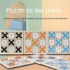 1 Piece Tic Tac Toe Hanzi Board Game - Interactive Family Entertainment Manufactured Wood OX Board Game - Children's Educational Brain Training Toys