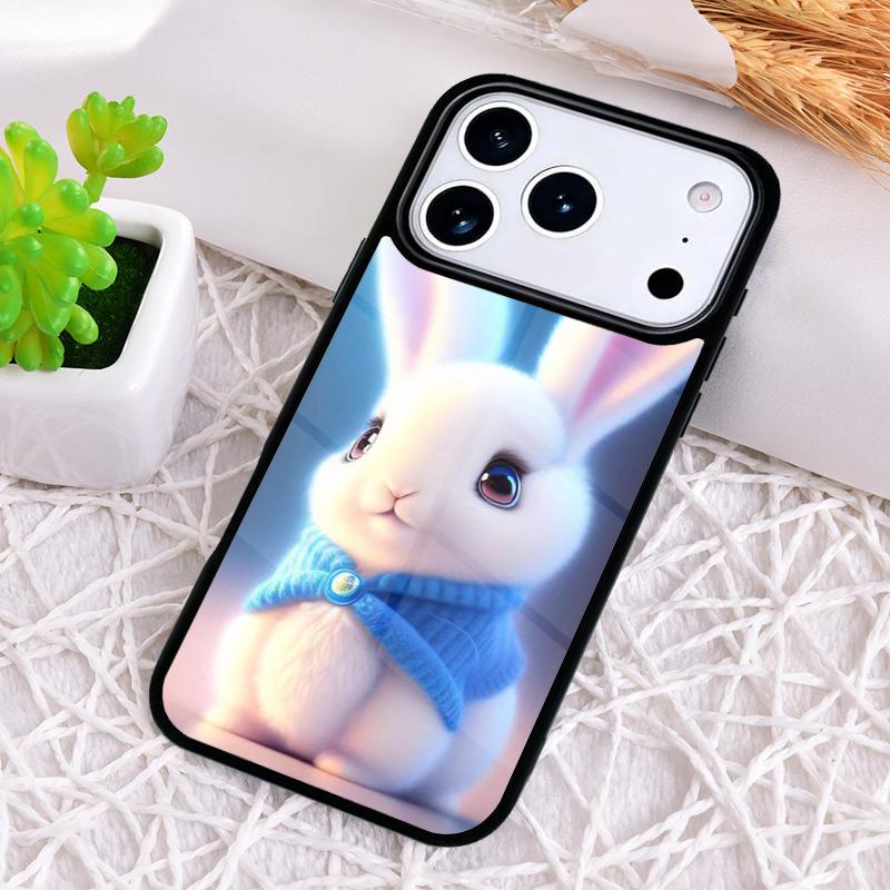 Мультяшный чехол-кролик для iPhone 17 Air 16 15 11 12 14 13 Pro Max Ударопрочный чехол