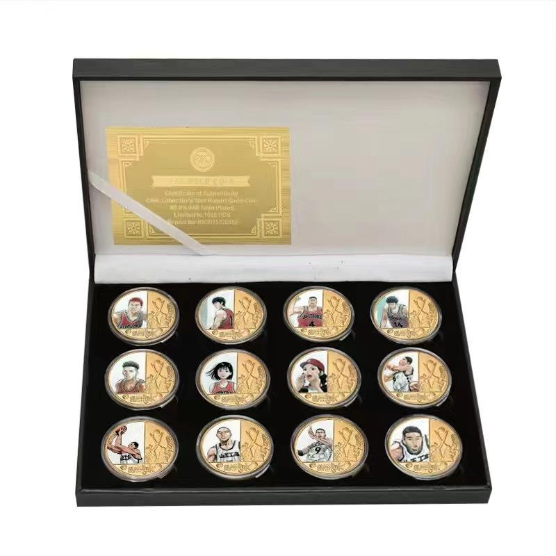 Basketball coins, new twelve commemorative coins, anime coins, peripheral commemorative coins, die cast metal coins