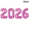 4pcs/set 2026 New Year Balloons Christmas Digital Foil Balloon Home Decor Chinese Spring Festival Baloon Navidad Party Supply