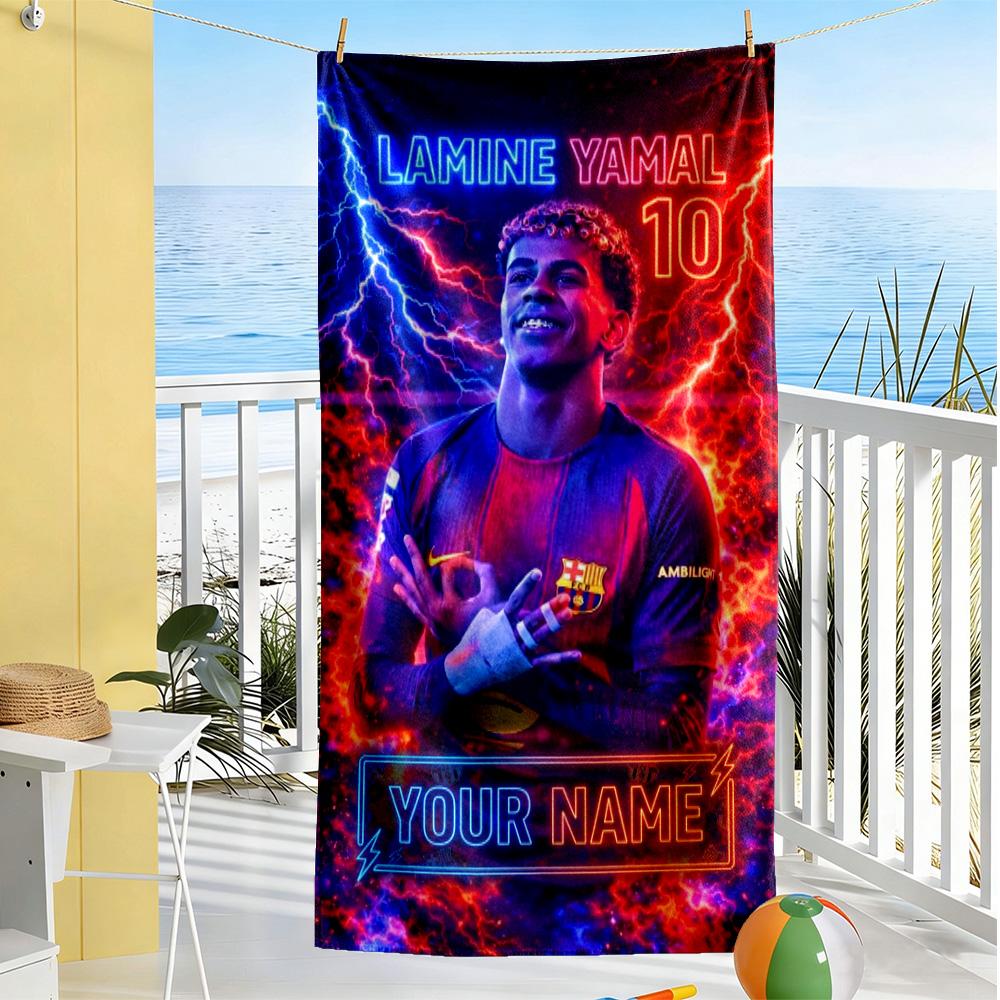 Yamal Personalized Name Beach Towel Super Soft & Absorbent Portable for SwimmingBeachCamping Travel Beach AccessoriesGym