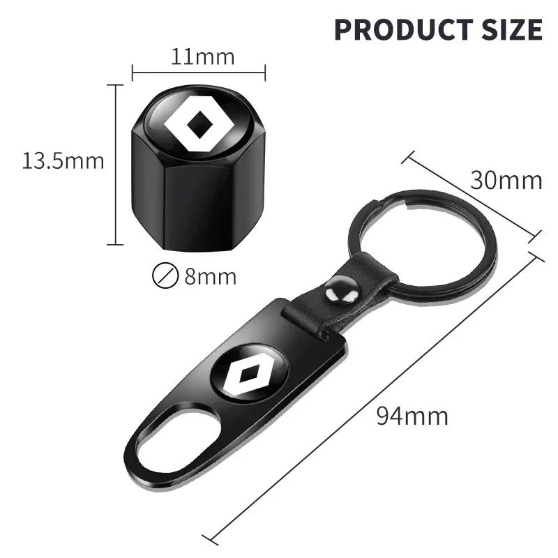 Car Key ring Suede Rope keychain Metal Wheel Tire Valve Caps For Renault Megane 2 3 Koleos Duster Clio 4 Logan Captur Kadjar t333