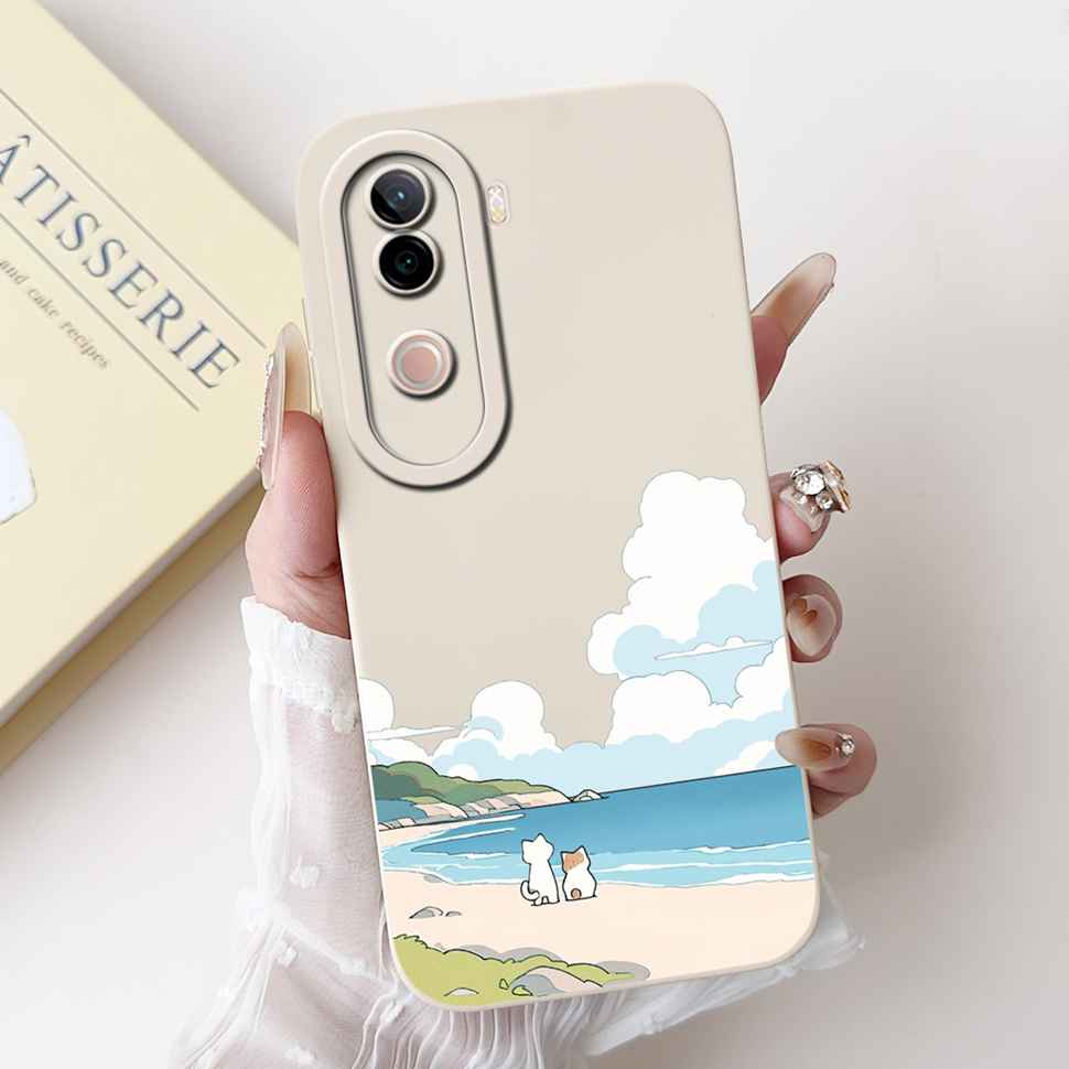 Цветочный чехол для Vivo V40e Чехол Мягкий Силиконовый Задняя крышка телефона Корпус Для Vivo V 40e V40e 4G V2403 Чехол TPU Fundas