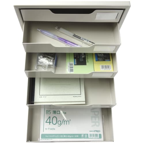 KOKUYO Letter Case Steel Drawer A4 Vertical Single Drawer 5 Tiers LC-5M Light Gray