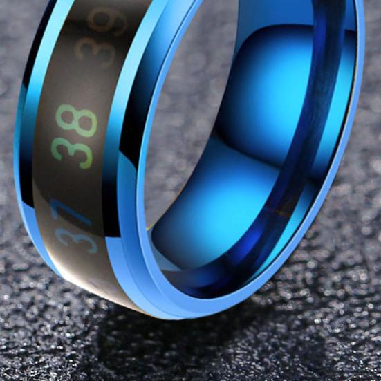 Обручальное кольцо из титановой стали, кольцо с датчиком температуры тела, интеллектуальное кольцо с датчиком температуры, мужское и женское кольцо
