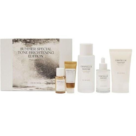 SKIN1004 Набор Tone Up Special Edition Осветляющий Тоник-бустер 210 мл + Капсульная сыворотка 50 мл Крем 75 мл Осветляющее очищающее масло с центеллой 30 мл Пенка 20 мл