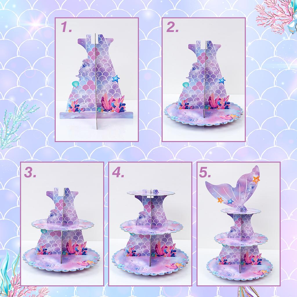 Mermaid Tail Cupcake Stand Under The Sea Little Mermaid Birthday Party Decor Birrhday Party Decor Kids Girls Party Supplies