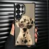 Dalmatian Cute Dog Plating Phone Case For Samsung Galaxy S24 S25 FE S26 Edge S23 Ultra S22 S21 Plus S20 Anti-Fall Airabag Cover