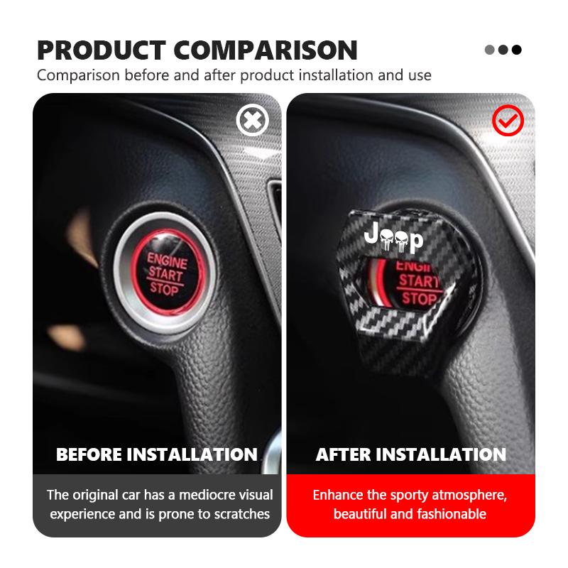 Car Engine Ignition Switch Cover One-button Start Accessories For Jeep Cherokee Patriot Liberty Wrangler JK JL Commander