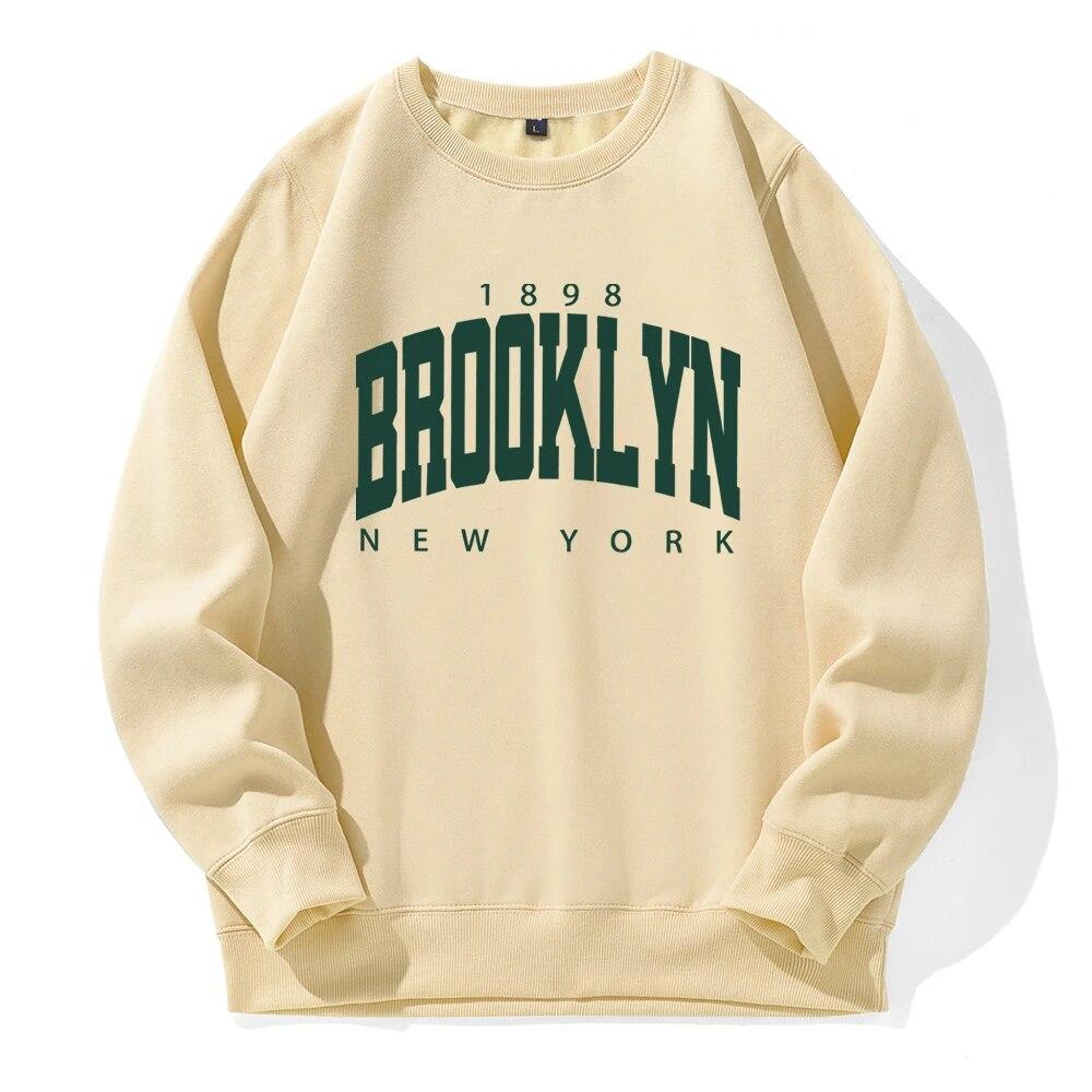 Brooklyn 1898 New York Letter Printing Unisex Hooded Fleece Soft Warm Pullover Fashion Classic Hoodies Sport Original O-Neck Hoody