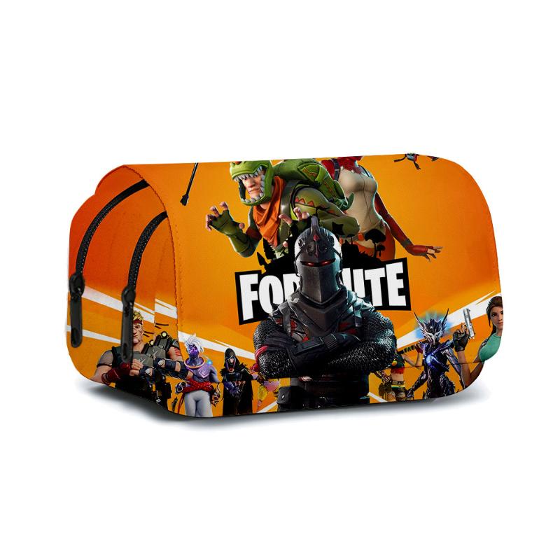 Fortnite Аксессуар для активности Двухслойная пенал-косметичка Аниме Пенал Школьные принадлежности для начальной и средней школы Студенческая канцелярия Bo