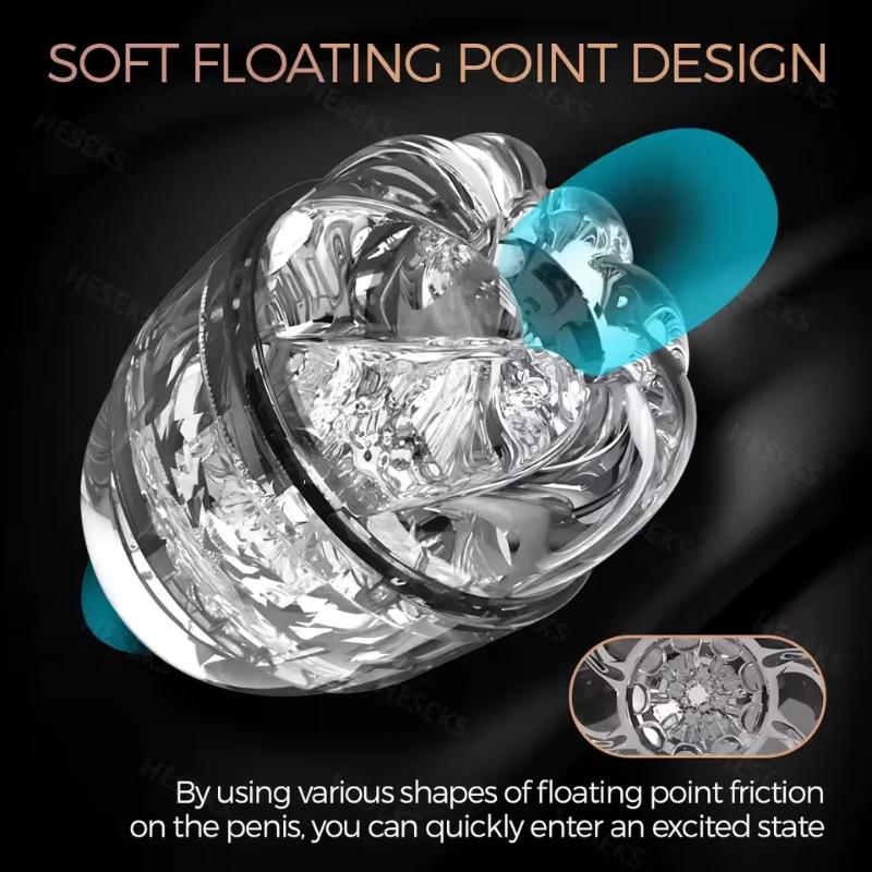 Double Headed Transparent Masturbation Sex Machines Realistic Vagina Real Pussy Blowjob Erotic Masturbators Cup Sex Toys for Men