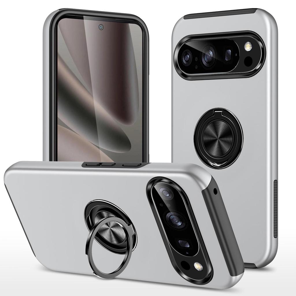 Чехол для телефона Google Pixel 10 и Магнитный держатель для автомобиля Pixel 9 Pro, Противоударный, Популярная модель 8, Кольцо, Матовое исполнение
